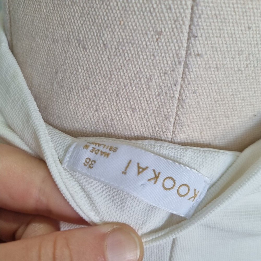 Kookai Oyster White High Rise Straight Leg Pants Size 36 - Picture 8 of 9